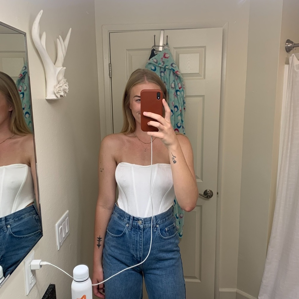 Princess Polly White Strapless Top
